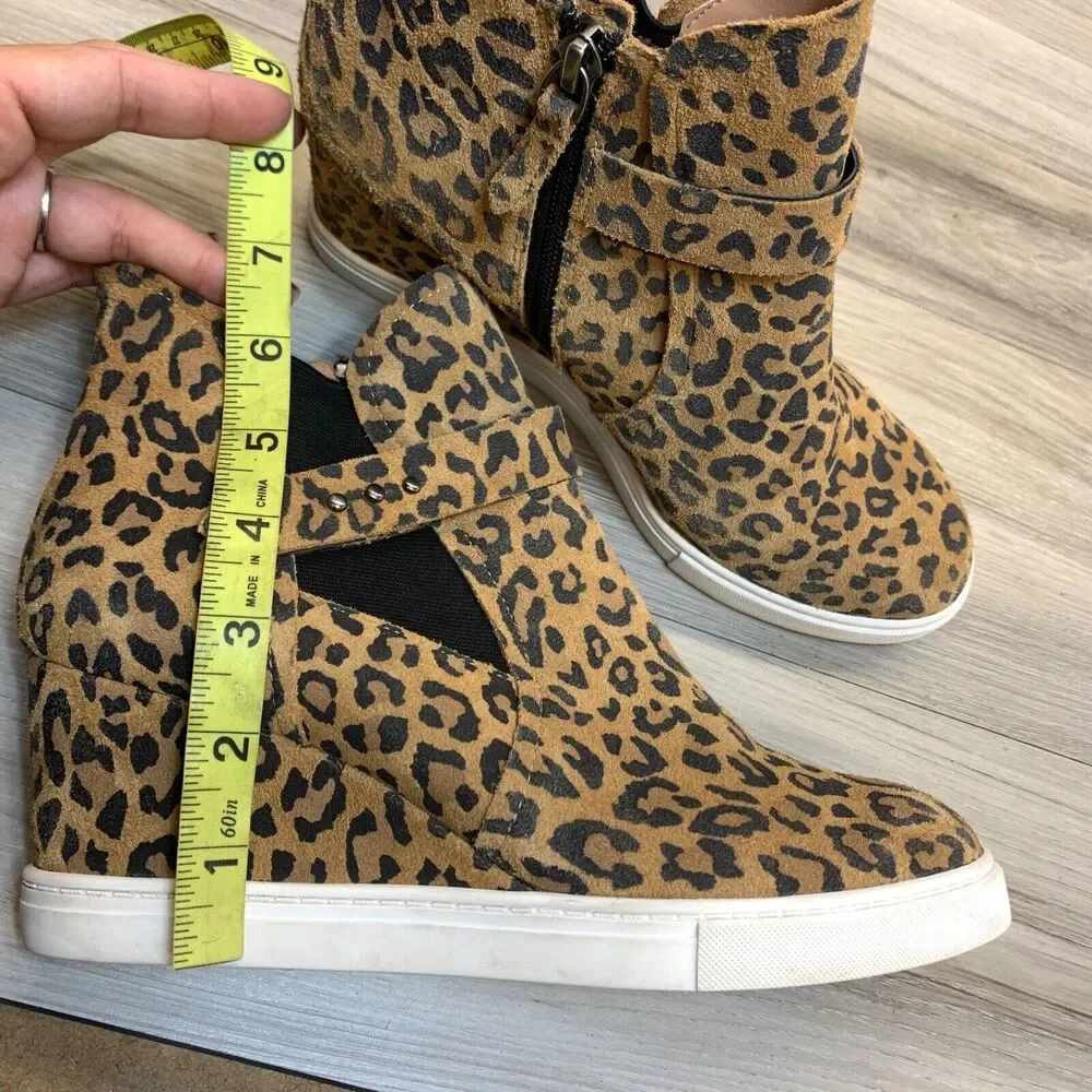Linea Paolo Wedge Sneaker 8.5M Freshton Leopard Platform Shoes Bootie Leather - Picture 11 of 11